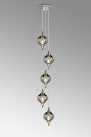 Amano Crystal Ceiling Lights Diyas Multiple Crystal Pendants